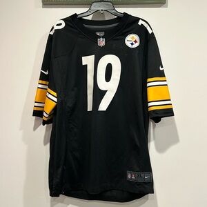Pittsburgh Steelers, Smith-Schuster number 19 black NFL jersey XL MENS flawed